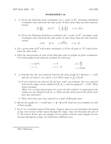 Worksheet 26 Worksheet
