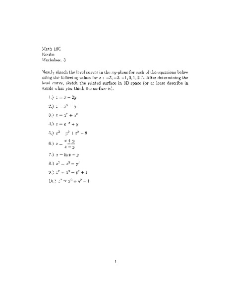 Worksheet 3 Worksheet