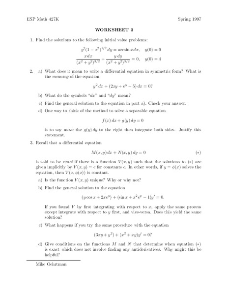 Worksheet 3 Worksheet