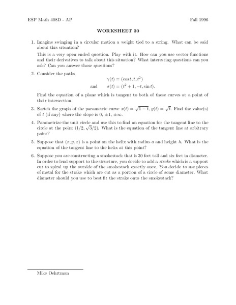 Worksheet 30 Worksheet