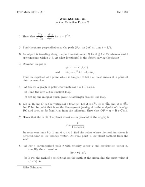 Worksheet 34 Worksheet
