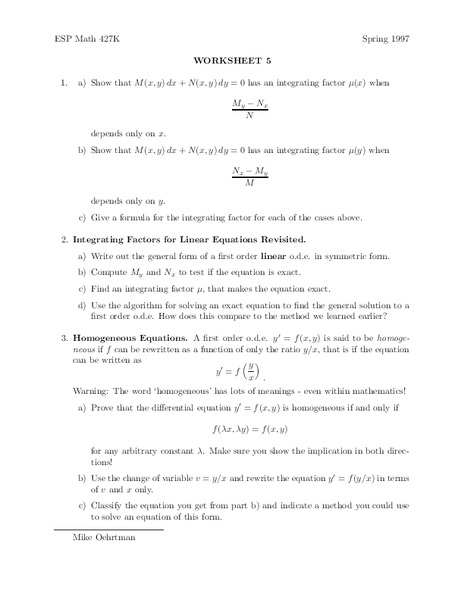 Worksheet 5 Worksheet