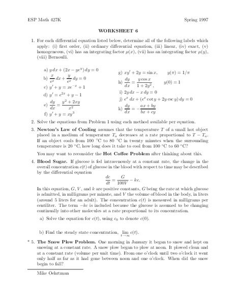 Worksheet 6 Worksheet