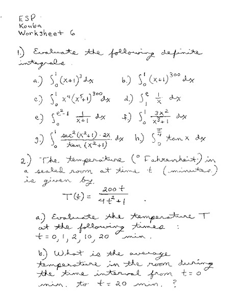 Worksheet 6 Worksheet