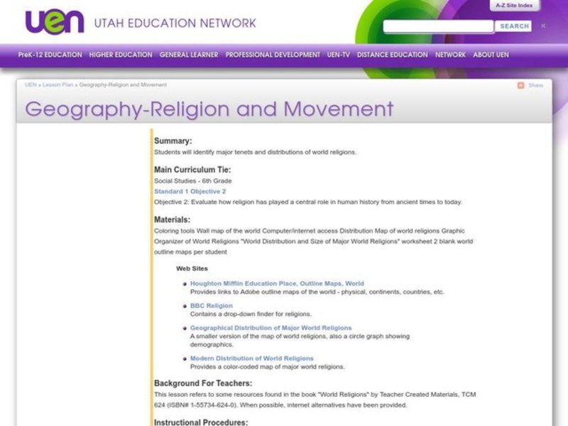 World Religions Lesson Plan