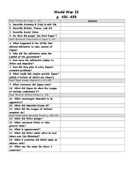 World War II Lesson Plan