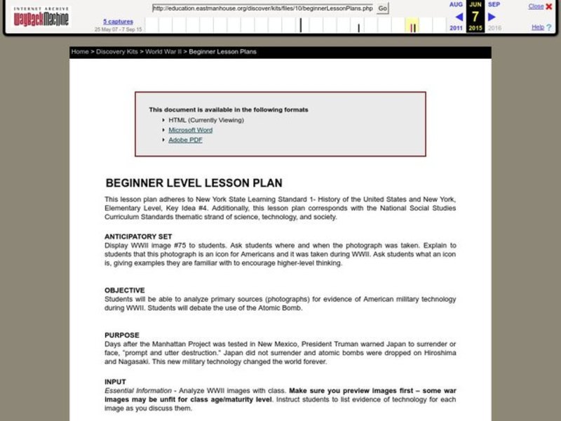World War II Lesson Plan