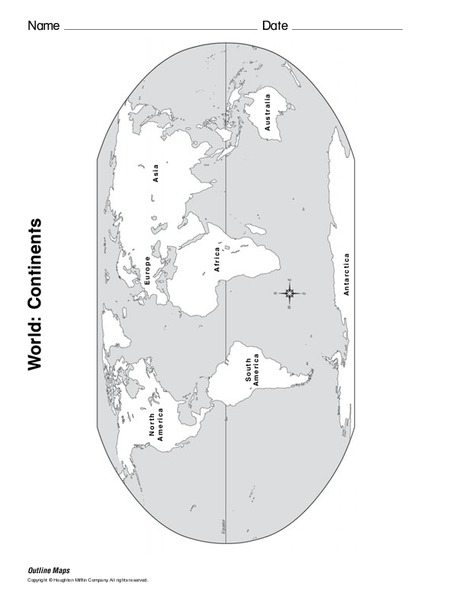 World: Continents Map Organizer