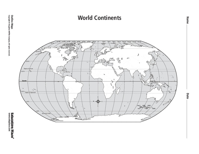 World: Continents Map Organizer