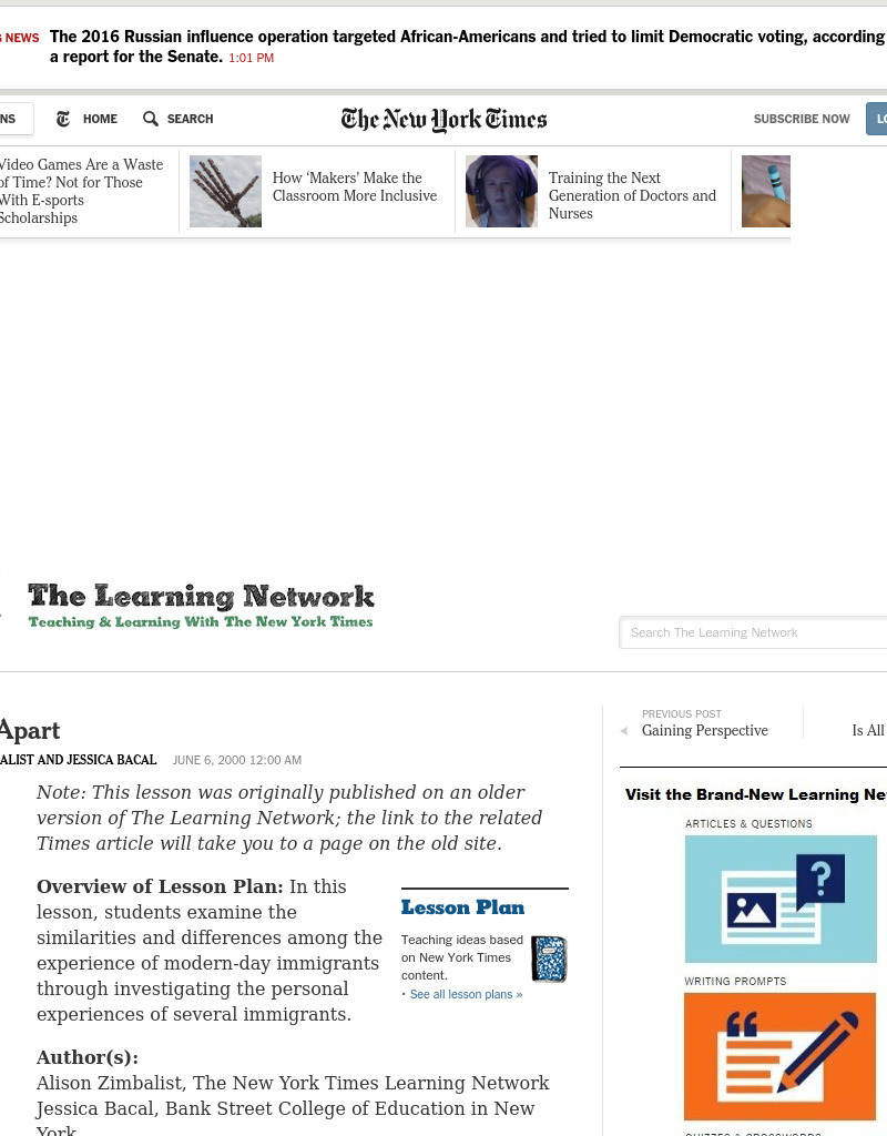 Worlds Apart Lesson Plan