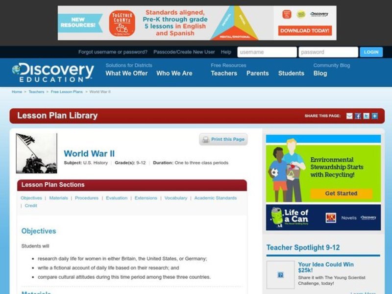 World War II Lesson Plan