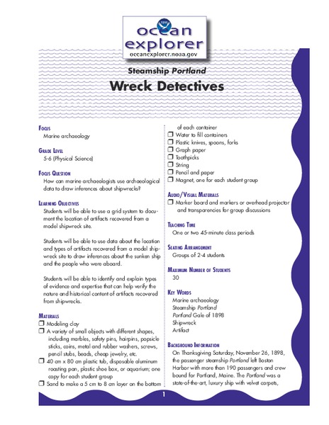 Wreck Detectives Lesson Plan