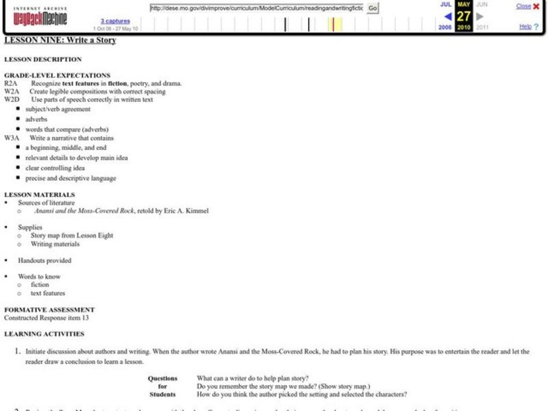 Write a Story Lesson Plan