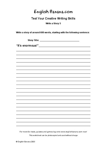 Write a Story 5 Printables