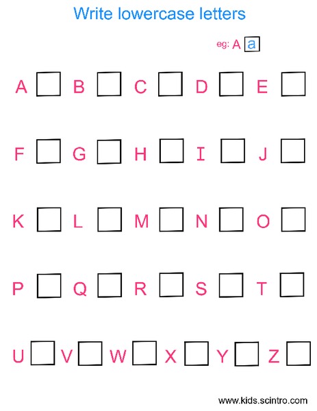 Write Lowercase Letters Worksheet