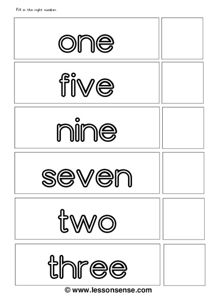 Write the Number Worksheet