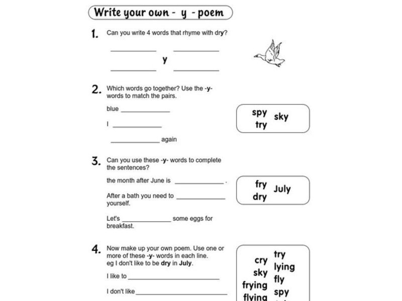 Write Your Own -ee- Poem Worksheet