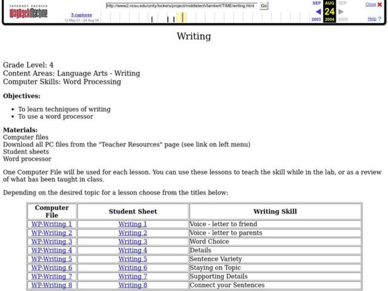 Writing Lesson Plan