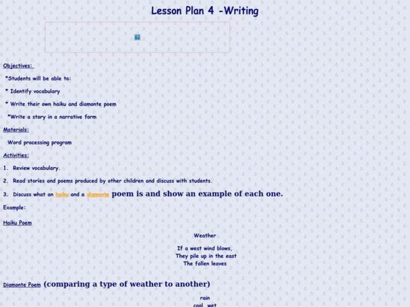 Writing Lesson Plan