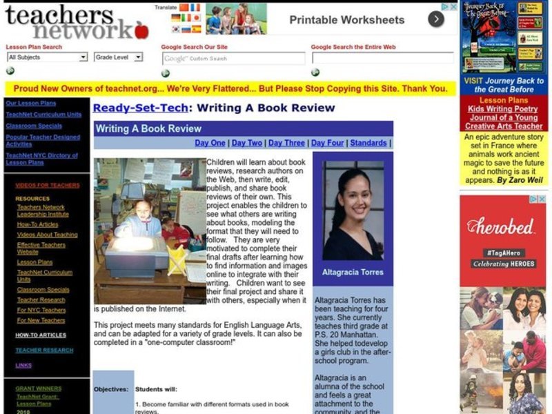 Writing a Book Review Lesson Plan