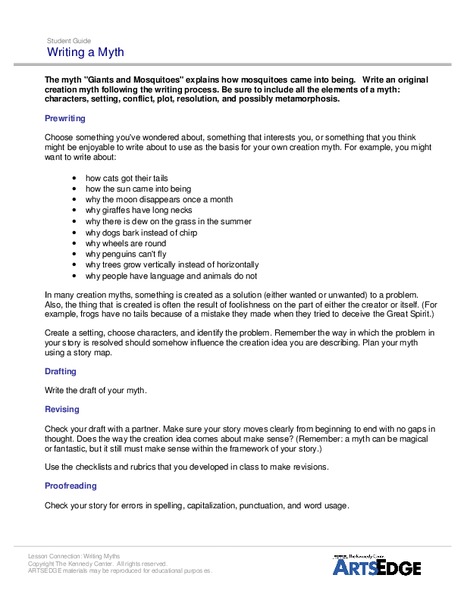 Writing a Myth Writing