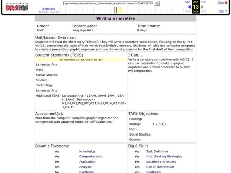 Writing a Narrative Lesson Plan