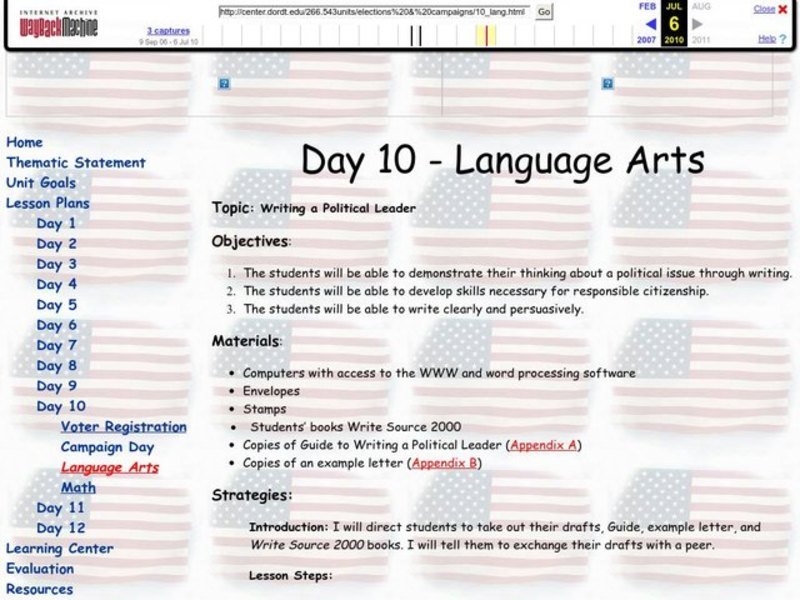 Writing a Political Leader Lesson Plan