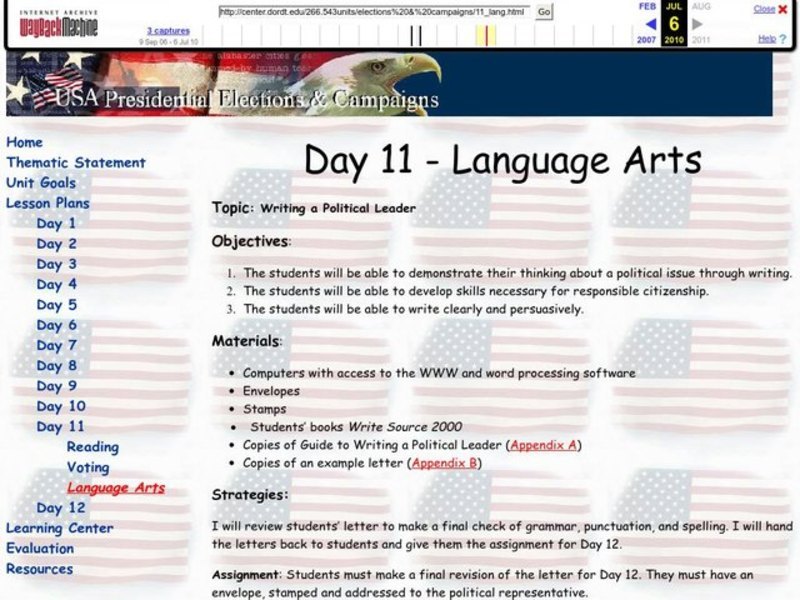 Writing a Political Leader Lesson Plan