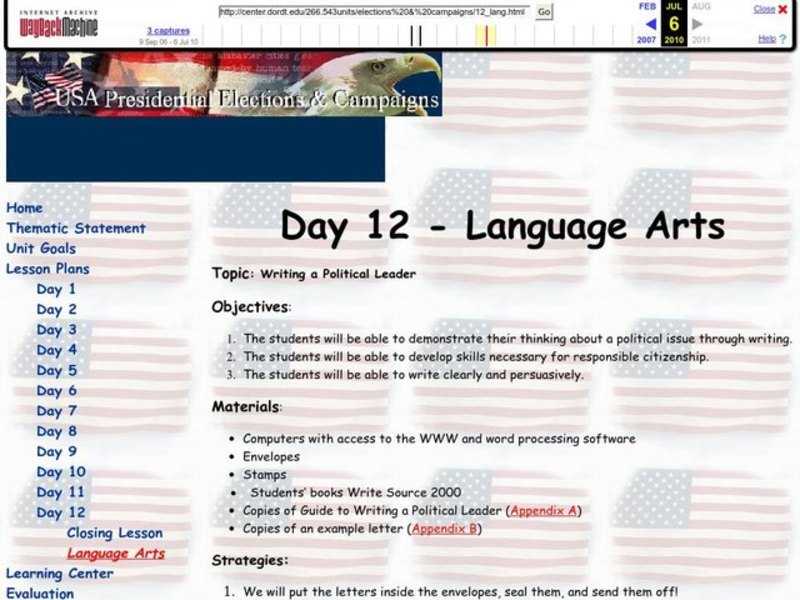 Writing a Political Leader Lesson Plan