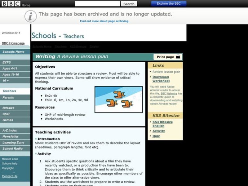 Writing A Review Lesson Plan