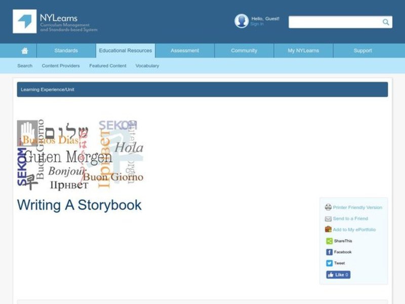 Writing a Storybook Lesson Plan