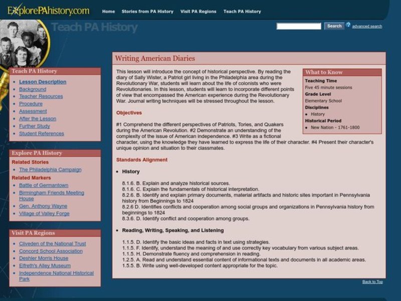 Writing American Diaries Lesson Plan