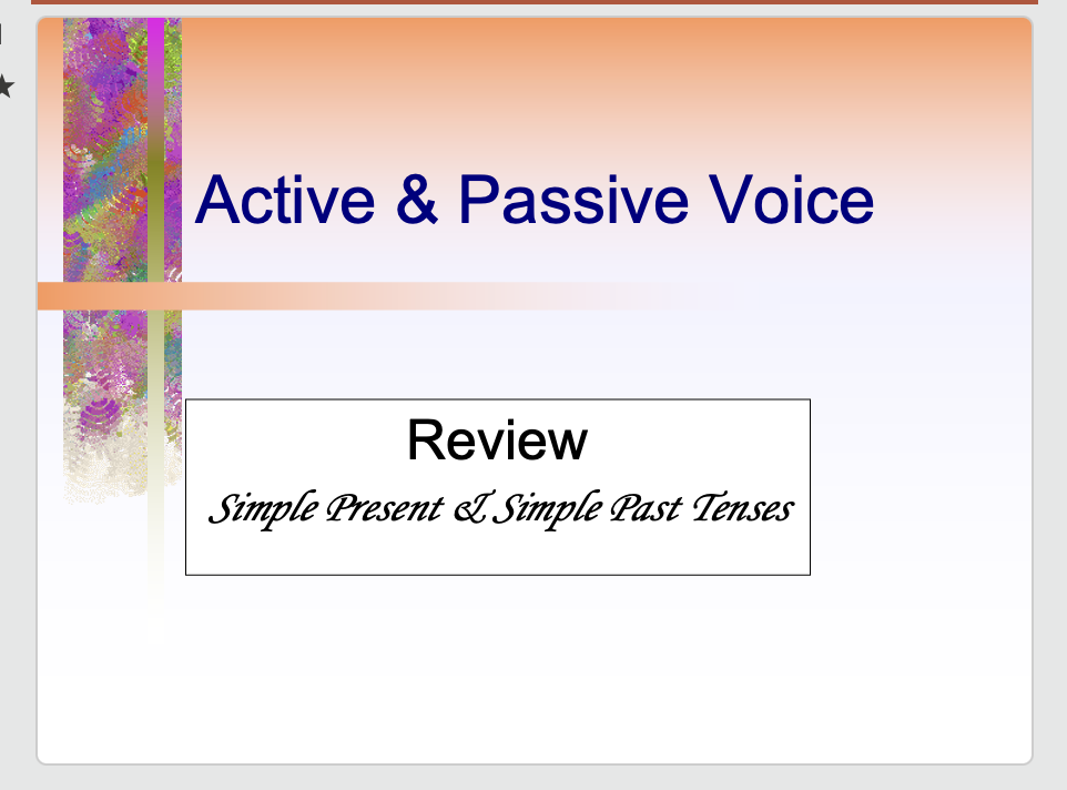 Active and Passive Voice PPT