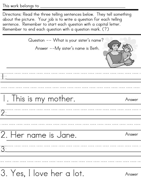 Writing Conventions: Questions Worksheet