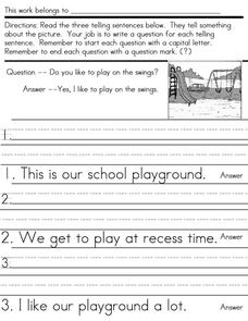 Writing Conventions: Questions Worksheet