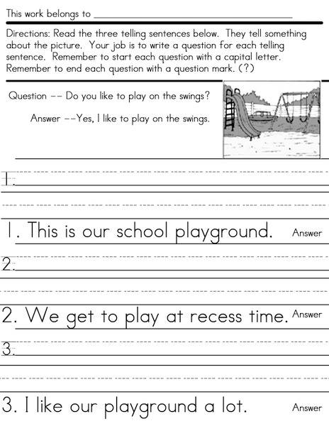Writing Conventions: Questions Worksheet