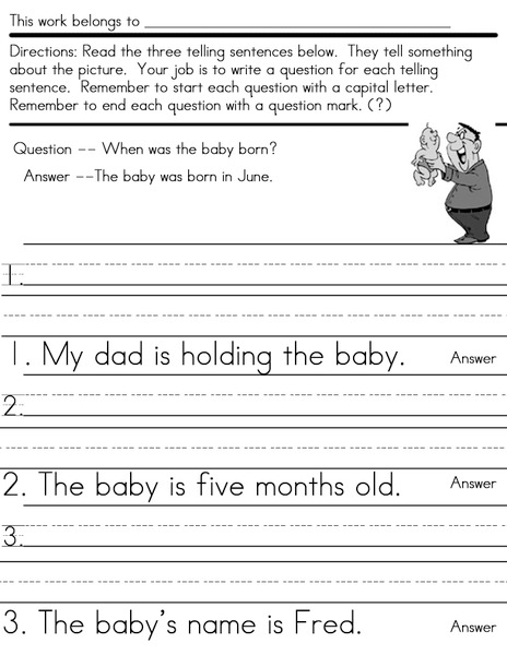 Writing Conventions: Questions Worksheet