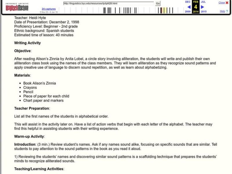 Writing Lesson Lesson Plan