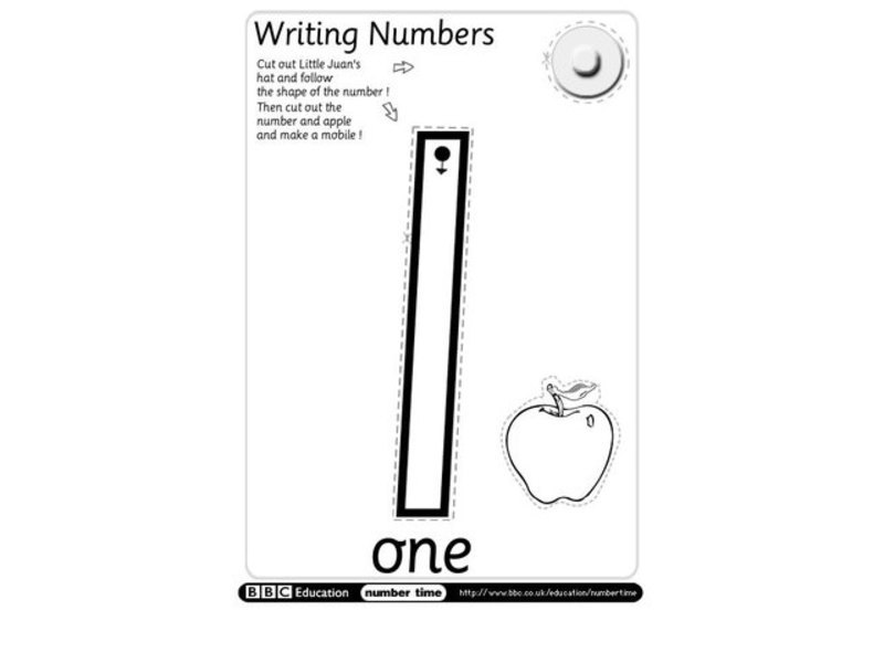 Writing Numbers: 1 Worksheet