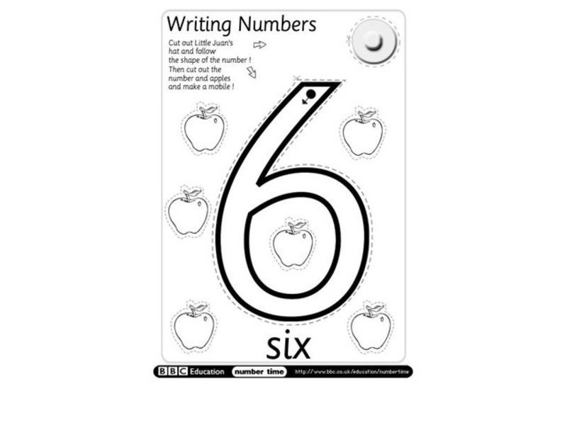 Writing Numbers: 6 Worksheet