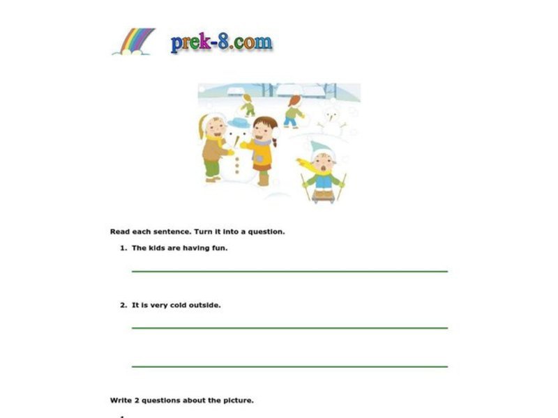 Writing Questions Worksheet