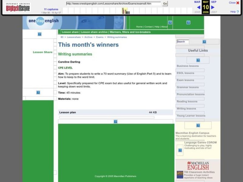 Writing Summaries Lesson Plan