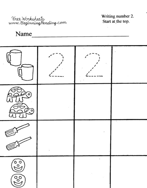 Writing the Number 2 Lesson Plan