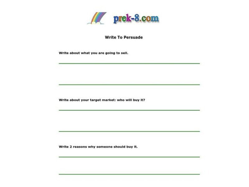 Writing to Persuade Worksheet