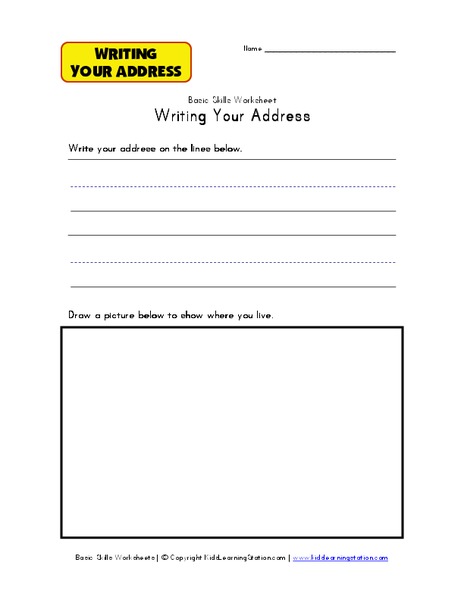 Writing Your Address Worksheet