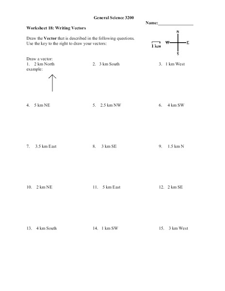Writing Vectors Worksheet