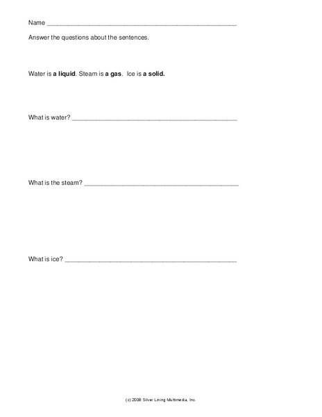 Adaptive Worksheet-Answering Questions Worksheet