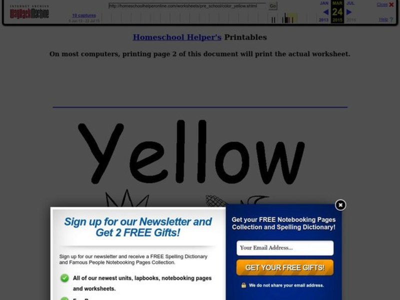 Yellow Worksheet