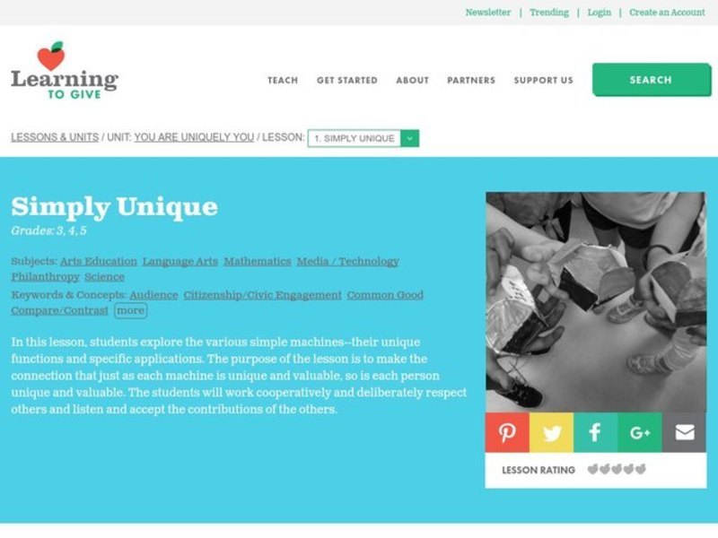 You are Uniquely You Lesson Plan