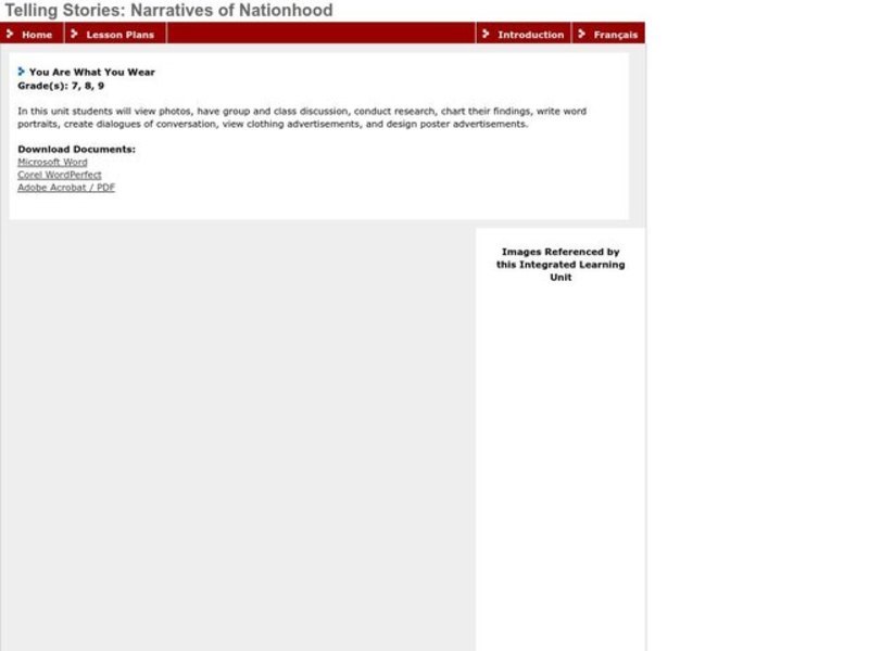 You Are What You Wear Lesson Plan